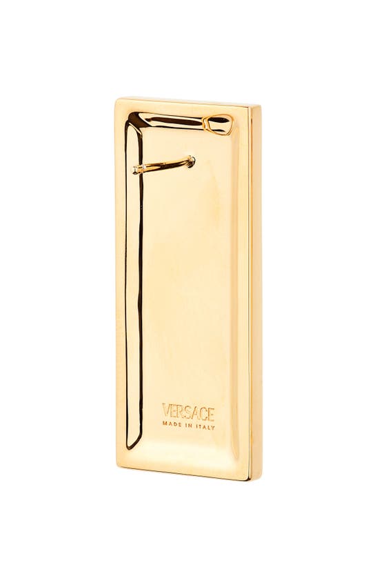 Shop Versace Logo Plaque Earrings In 4j120- Goldlack