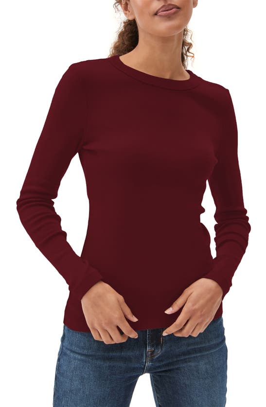 Michael Stars Crewneck Long Sleeve T-shirt In Plum