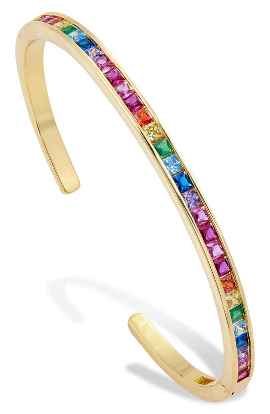 Shop Savvy Cie Jewels Rainbow Cz Bangle Bracelet In Gold