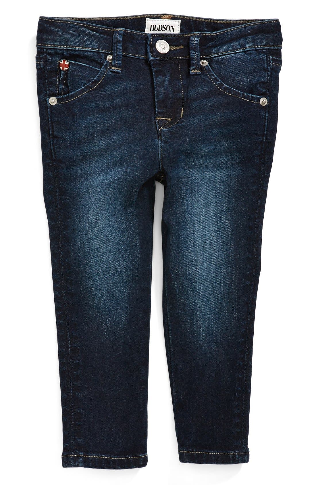 Hudson Kids 'Collin' Flap Pocket Skinny Jeans (Freezer Blue) (Baby