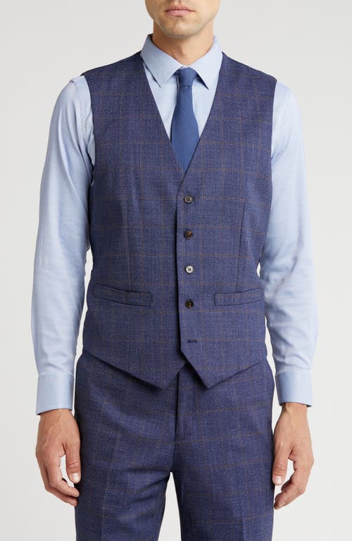 Gino Vitale Slim Fit 3-piece Blue Check Suit In Blue