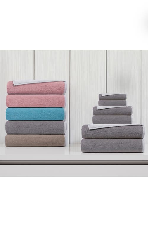 Brooks Brothers Set Of 4 Double Face Turkish Cotton Washcloths In Grey/white
