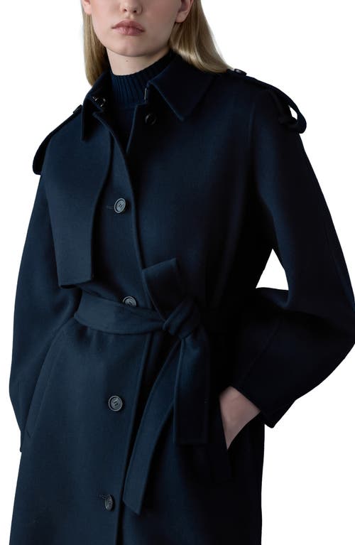 Shop Mackage Ceyla Double Face Wool Coat In Navy