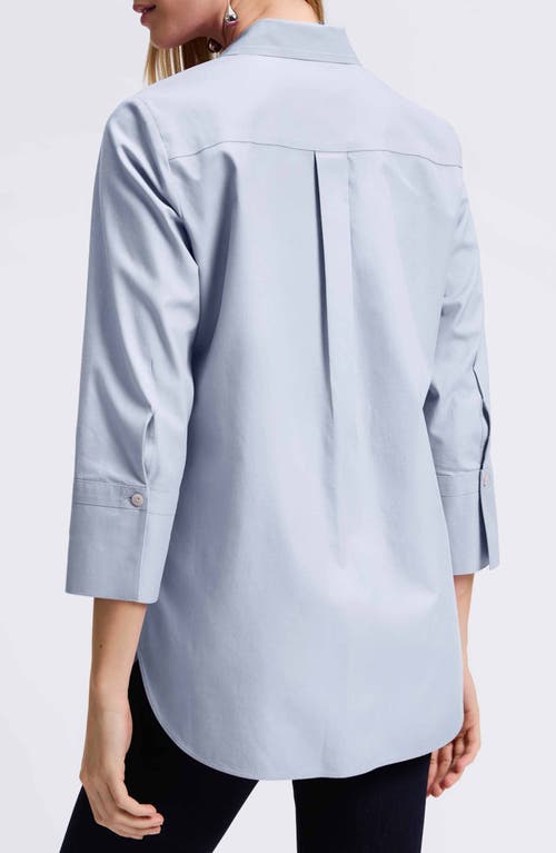 Foxcroft Madison Popover Cotton Oxford Shirt In Blue Wave