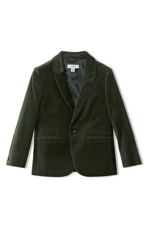 Reiss Kids' Apsara Jr. Velveteen Dinner Jacket In Sage Green