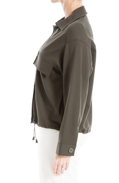 Max Studio Ponte Two-pocket Drawstring Jacket In Loden
