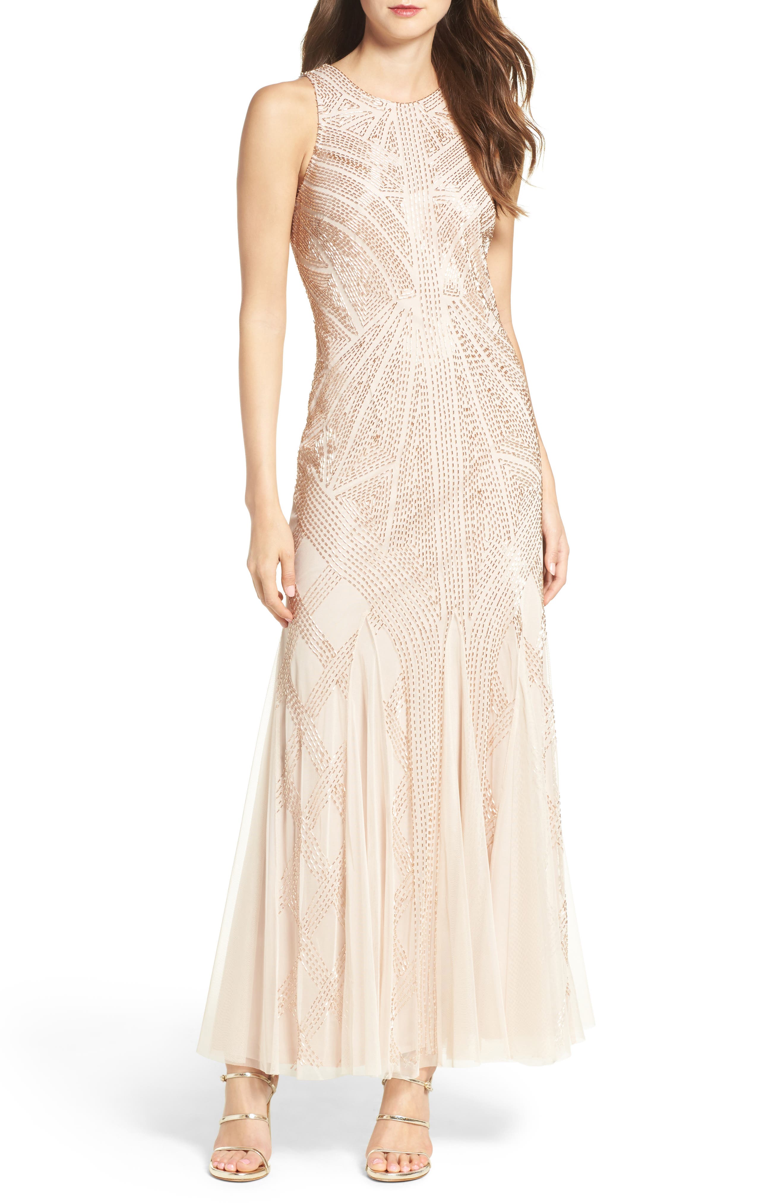 Adrianna Papell Beaded Gown (Regular & Petite) Nordstrom