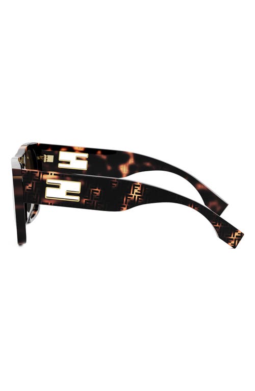 Shop Fendi ' Baguette 54mm Square Sunglasses In Havana/brown