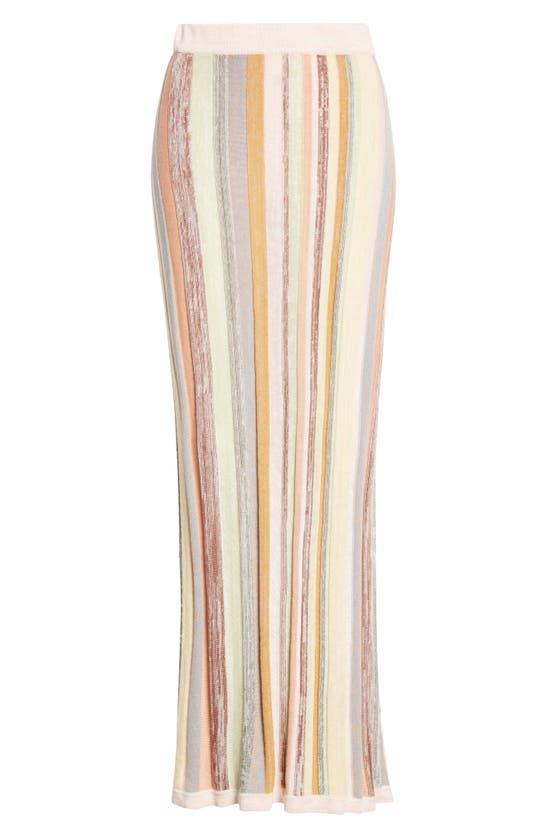 Shop Zimmermann Natura Stripe Mouliné Maxi Skirt In Ivory Multi