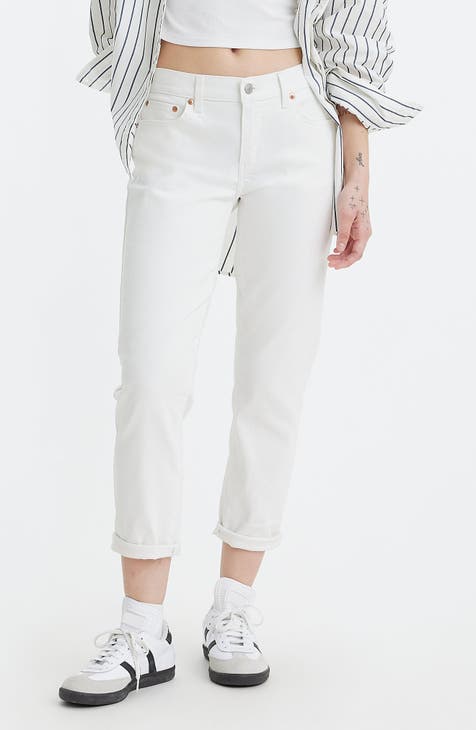 Mid Rise Boyfriend Jeans (Simply White)