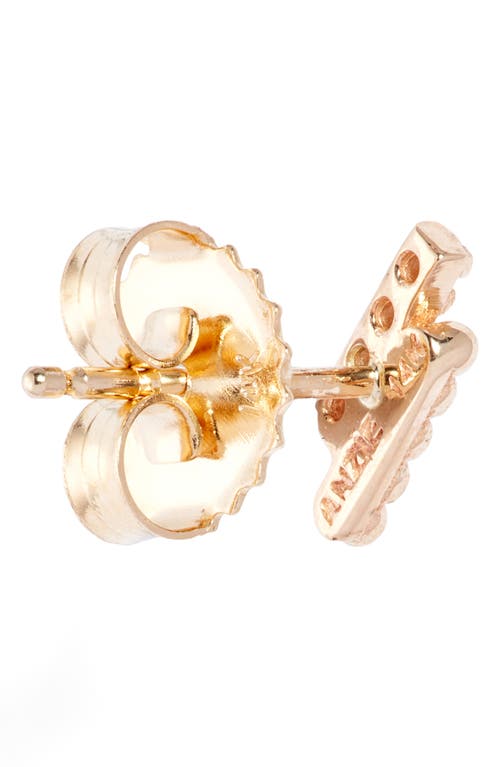 Anzie Dew Drop Marine Deux Single Bar Stud Earring In Gold/diamond/left