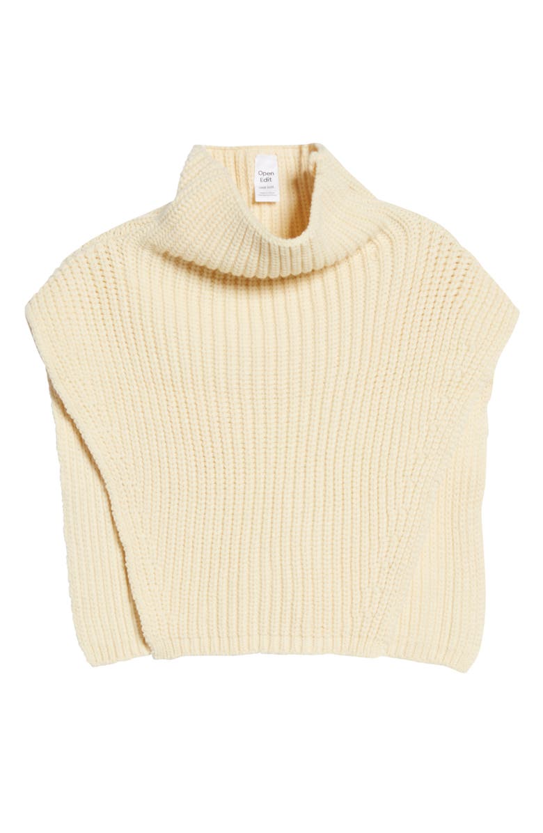 OPEN EDIT Rib Knit Dickey, Main, color, IVORY ANTIQUE