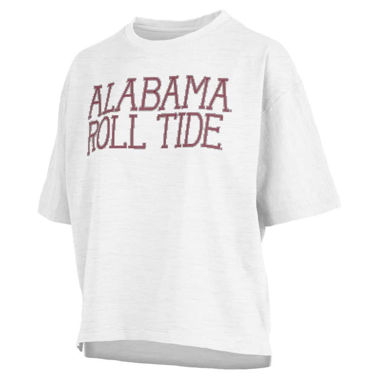 Shop Pressbox White Alabama Crimson Tide Motley Crew Chain Stitch Slub Waist Length Boxy T-shirt