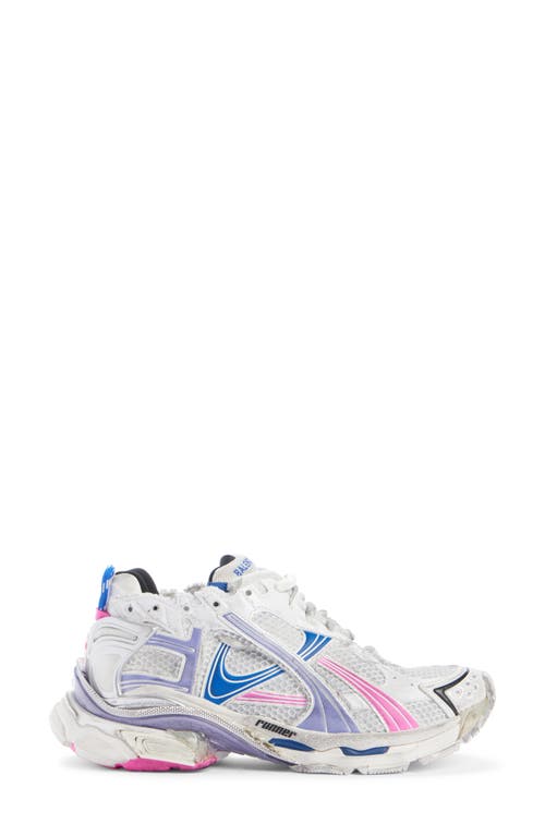 Shop Balenciaga Runner Sneaker In White/lilac/pink