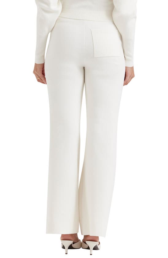 Shop House Of Cb Vanna Cotton Blend Flare Pants In White