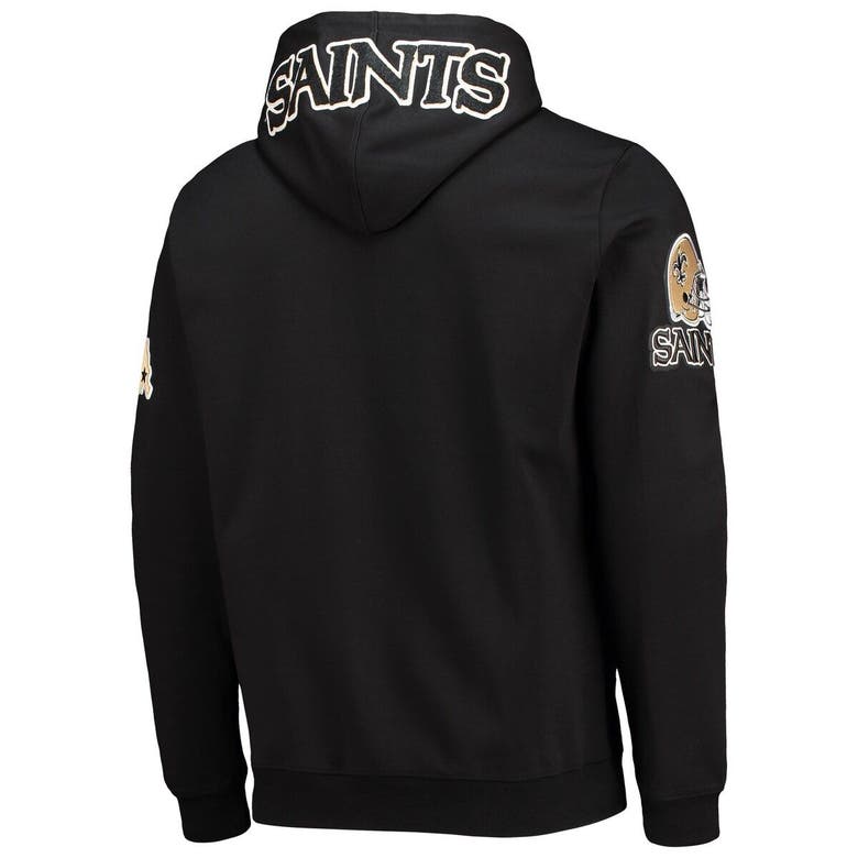 PRO STANDARD PRO STANDARD BLACK NEW ORLEANS SAINTS 4-HIT FULL-ZIP HOODIE