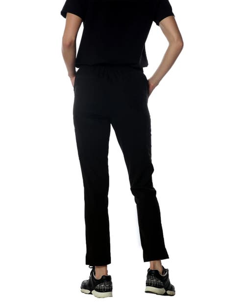 Shop Members Only Reus Open Bottom Scrub Pants For Petite Women In Black