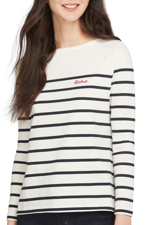 Barbour Bradley Long Sleeve Top In White