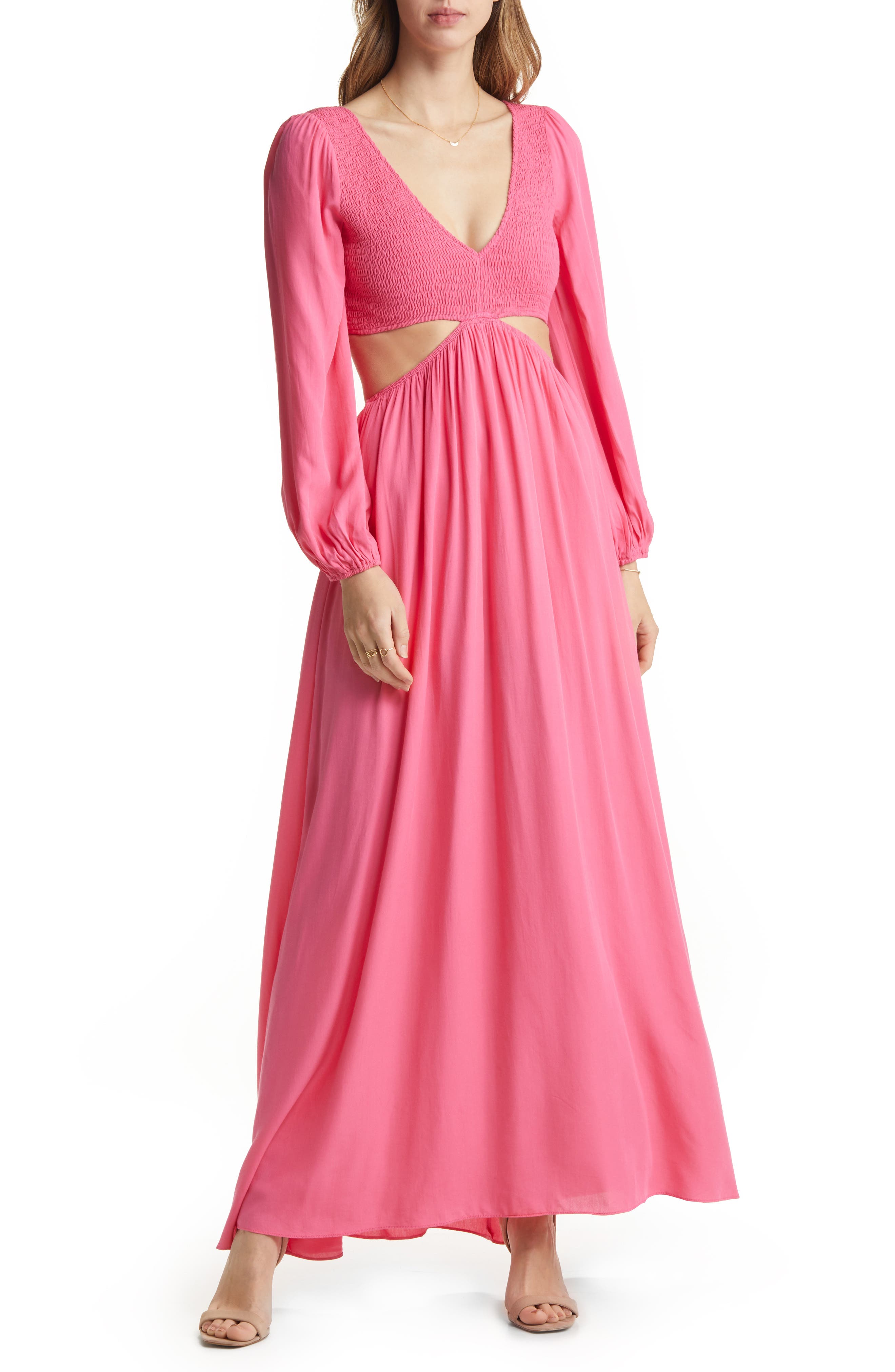 Pink Long Sleeve Dresses for Women 