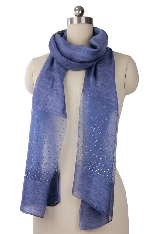 Saachi Crystal Embellished Silk & Wool Scarf In Blue