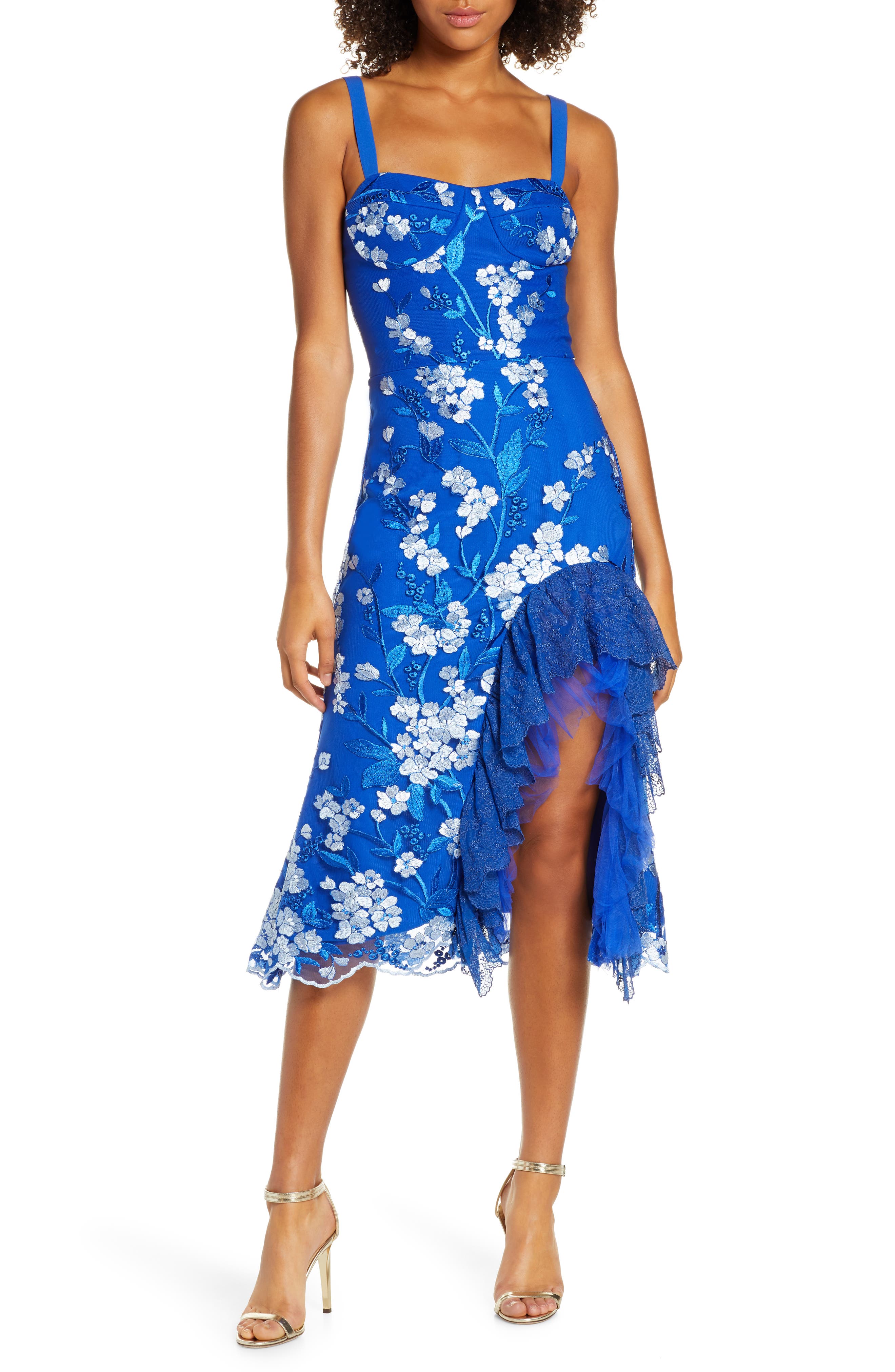 Bronx And Banco Tiffany Ruffle Dress, Blue