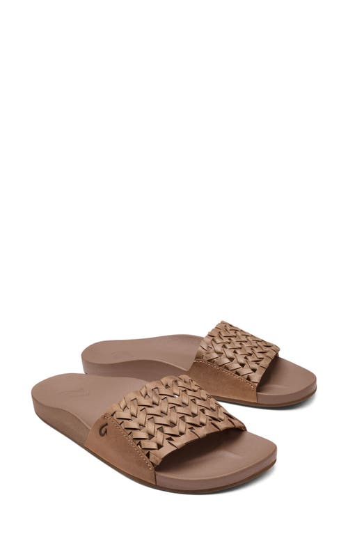 Shop Olukai Kamola Slide Sandal In Tan/tan