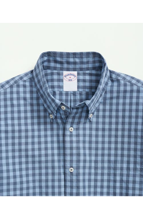 BROOKS BROTHERS BROOKS BROTHERS CHECK COTTON BUTTON-DOWN SHIRT 