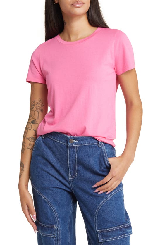 Bp. Crewneck T-shirt In Pink Azalea