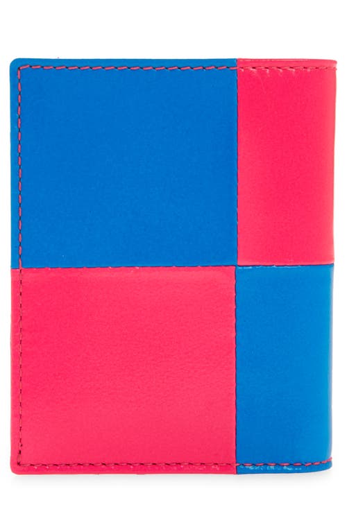 Shop Comme Des Garçons Wallets Fluo Squares Card Case In Pink/blue