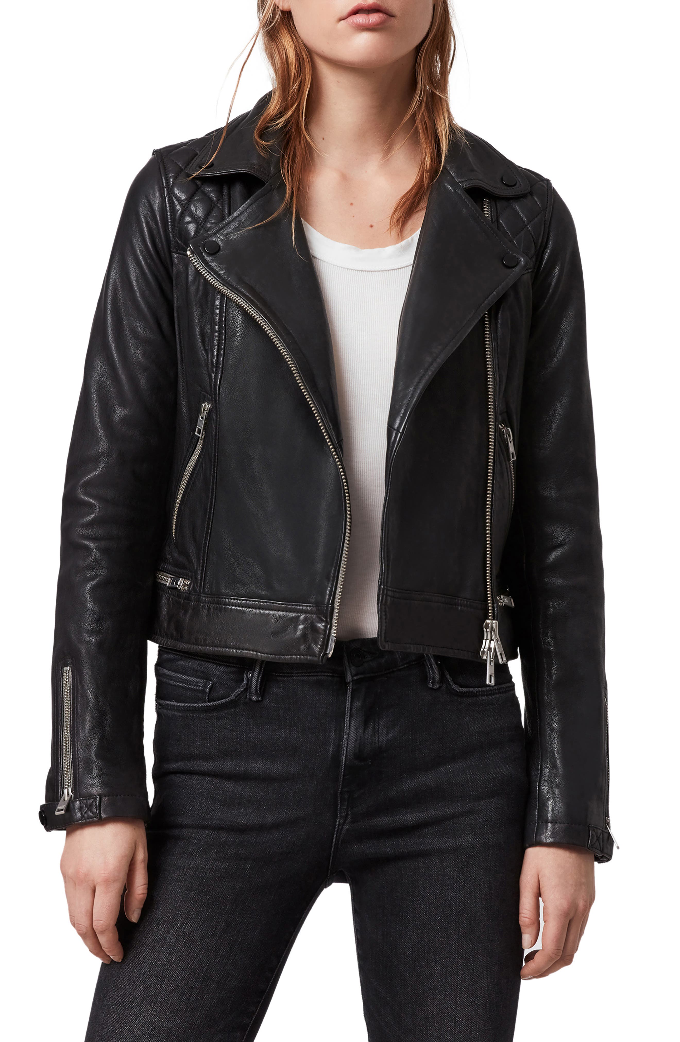 nordstrom leather jacket women's