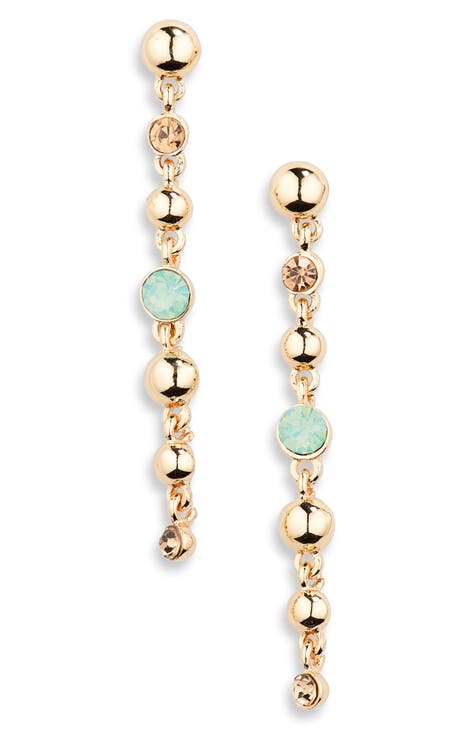 Dot Stone Linear Earrings