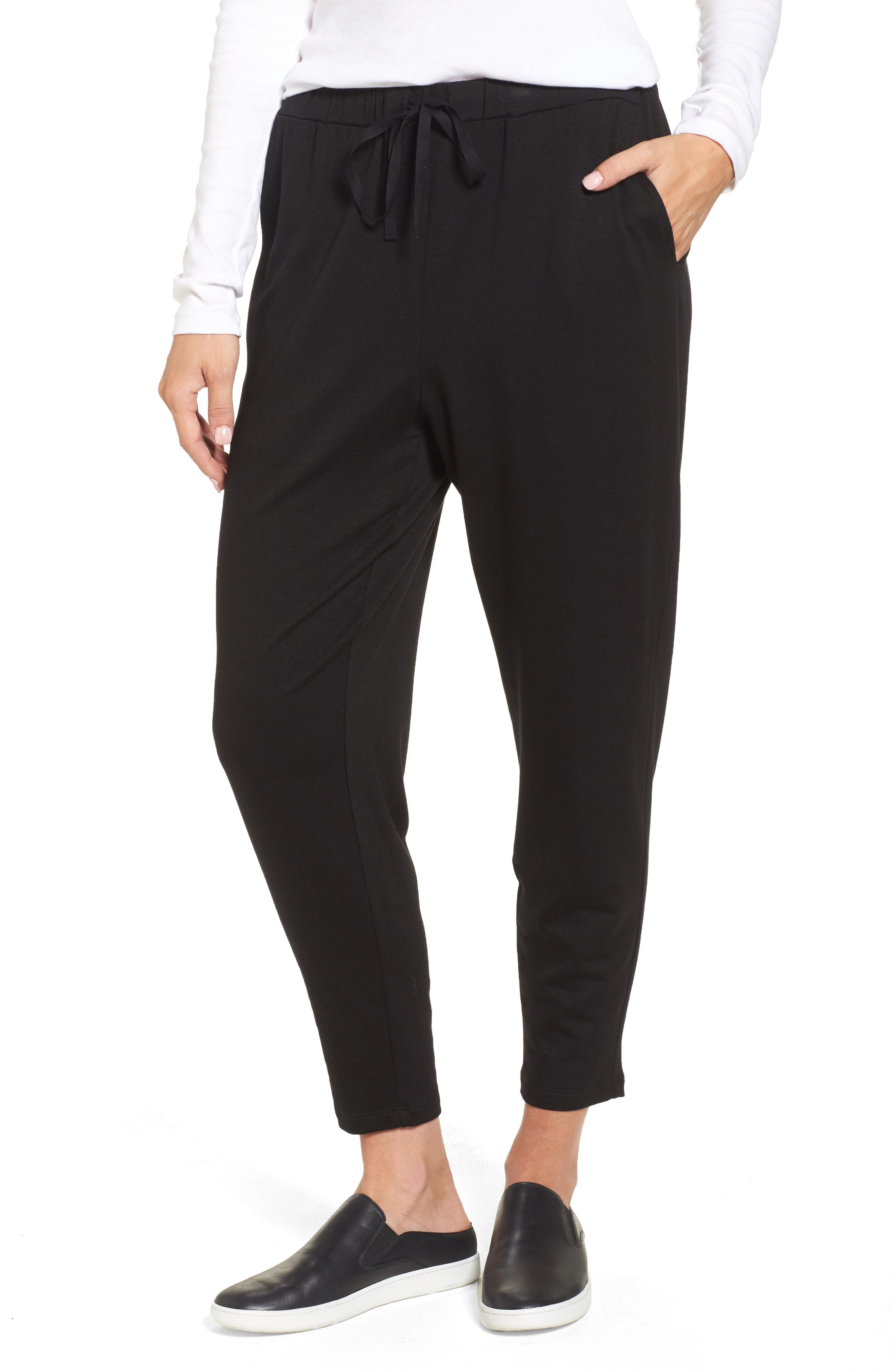Eileen Fisher Drawstring Waist Knit Pants (Regular & Petite) Nordstrom
