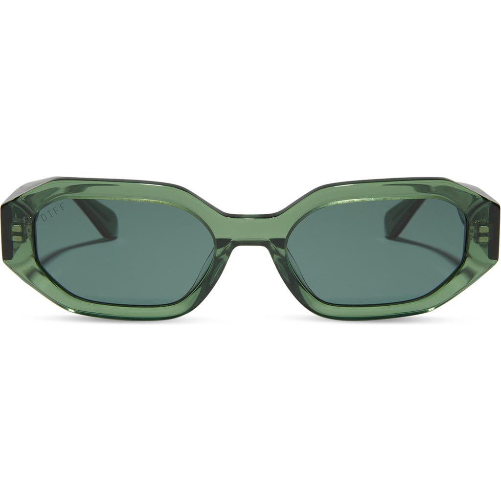 Diff Allegra 53mm Polarized Rectangular Sunglasses In Sage Crystal/g15
