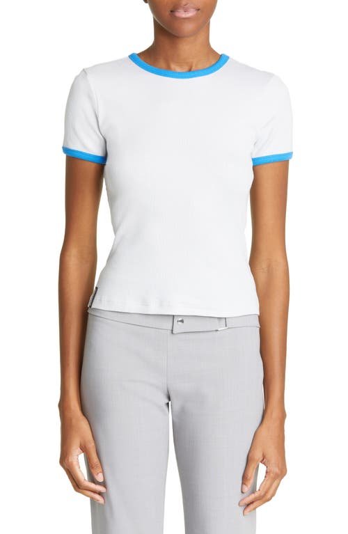 Paloma Wool Linx Contrast Organic Cotton Rib T-Shirt Grey at Nordstrom,