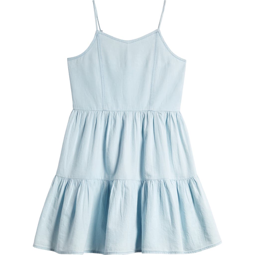 Treasure & Bond Kids' Tiered Camisole Sundress In Light Wash