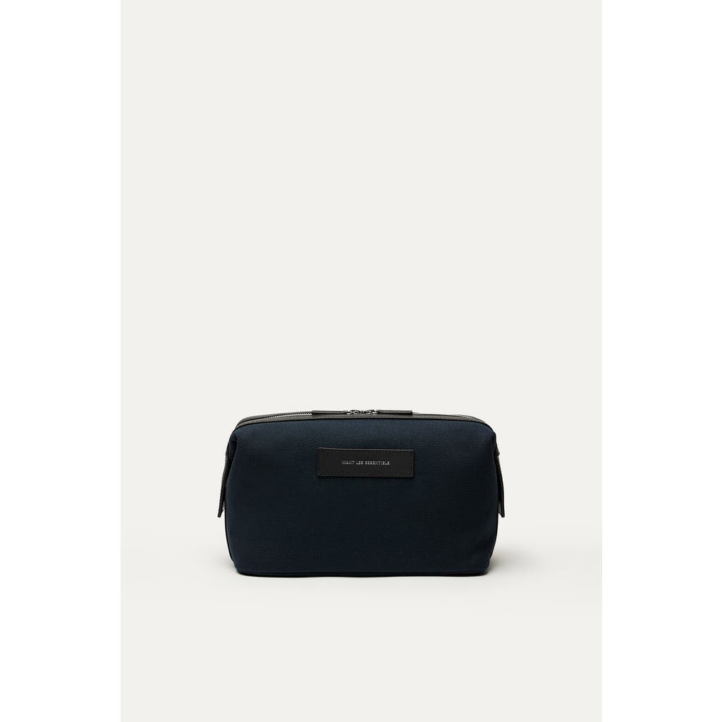 Want Les Essentiels De La Vie Want Les Essentiels Kenyatta Organic Cotton Canvas Toiletry Bag In Navy