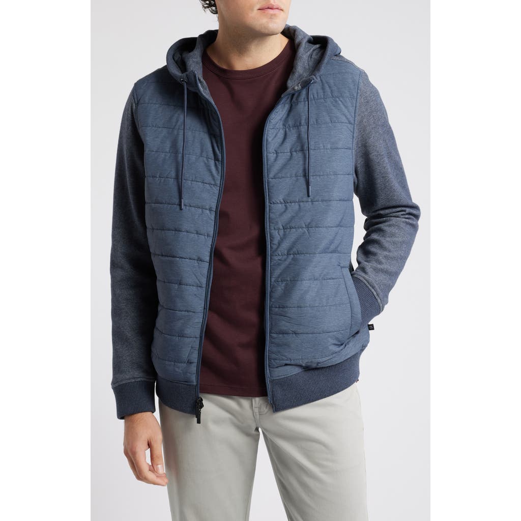 Robert Barakett Cowandame Mixed Media Quilted Jacket in Navy