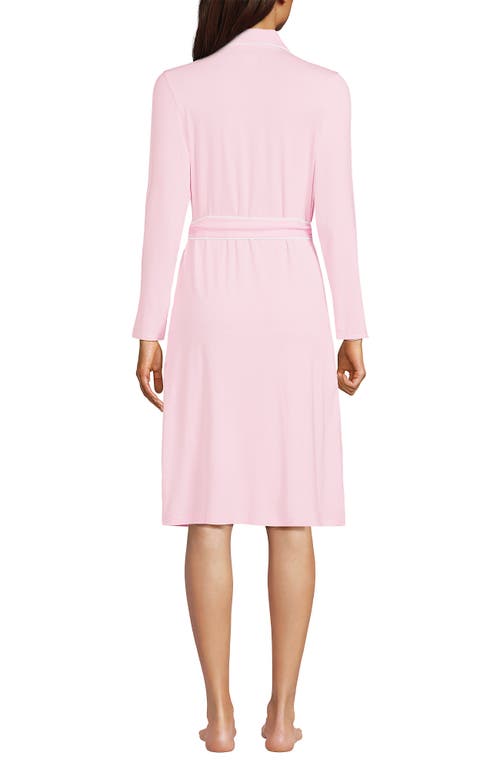 Shop Lands' End Plus Size Cooling Robe With Piping In Pink Fog