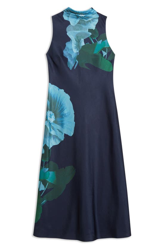 Shop Ted Baker Timava Floral Sleeveless Midi Dress In Navy