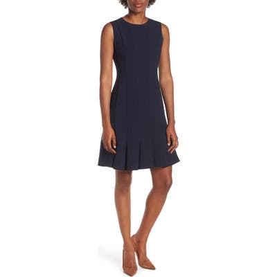 Julia Jordan Sleeveless Pleat Panel Fit & Flare Dress, Blue