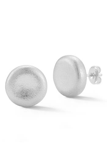 Sphera Milano Satin Stud Earrings In Silver