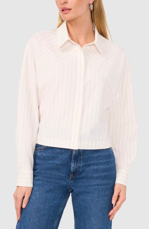 Shop Halogenr Halogen(r) Stripe Button-up Top In New Ivory White