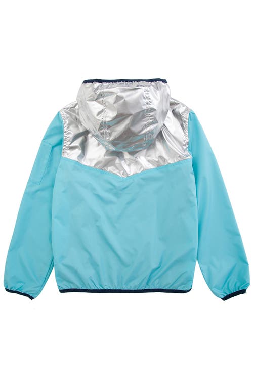 Shop Rokka&rolla Kids' Lightweight Lined Windbreaker In Metallic Teal