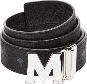 MCM Claus Nordstrom Visetos Pebbled Leather Adjustable Reversible M Buckle  Belt