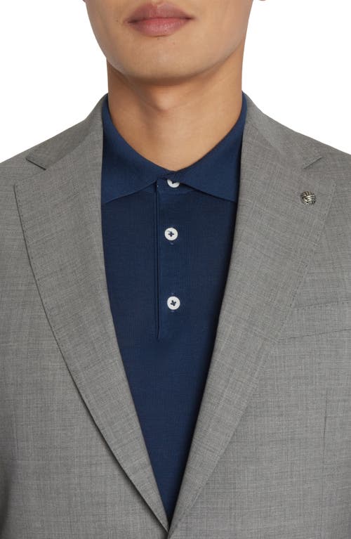 Jack Victor Dean Soft Constructed Stretch Wool Suit In Medium Grey
