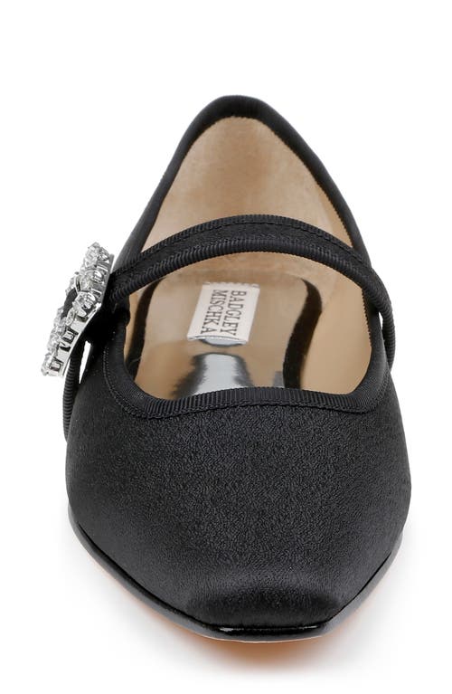 Badgley Mischka Collection Brystol Mary Jane Flat In Black Crepe