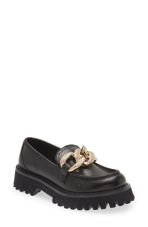 Karl Lagerfeld Paris Giana Platform Loafer in Black/Gold