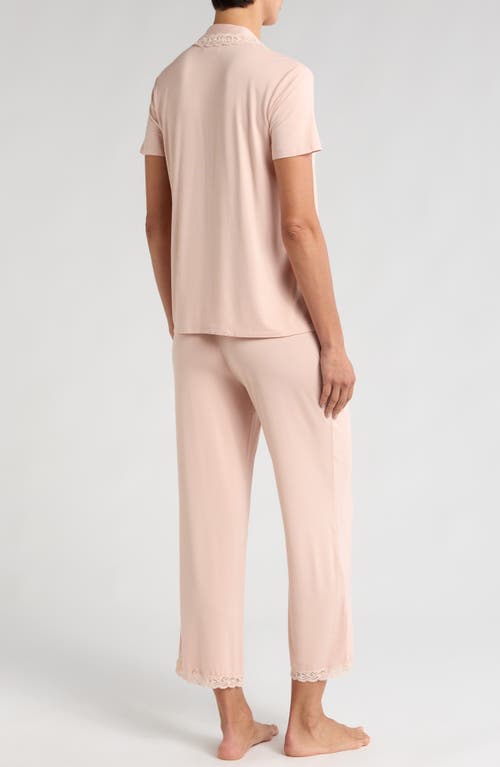 NATORI NATORI FEATHERS LACE TRIM JERSEY PAJAMAS 