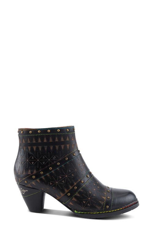 L'artiste By Spring Step Niobe Cap Toe Bootie In Black Multi