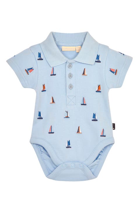 Sailboat Embroidered Polo Bodysuit (Baby)